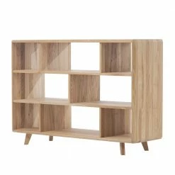 130x90x42 Skandi Regal Aus Wildeiche Bianco - Aicandus