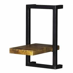 20x35x25 Wandregal Mit Metallrahmen Schwarz - Evradon