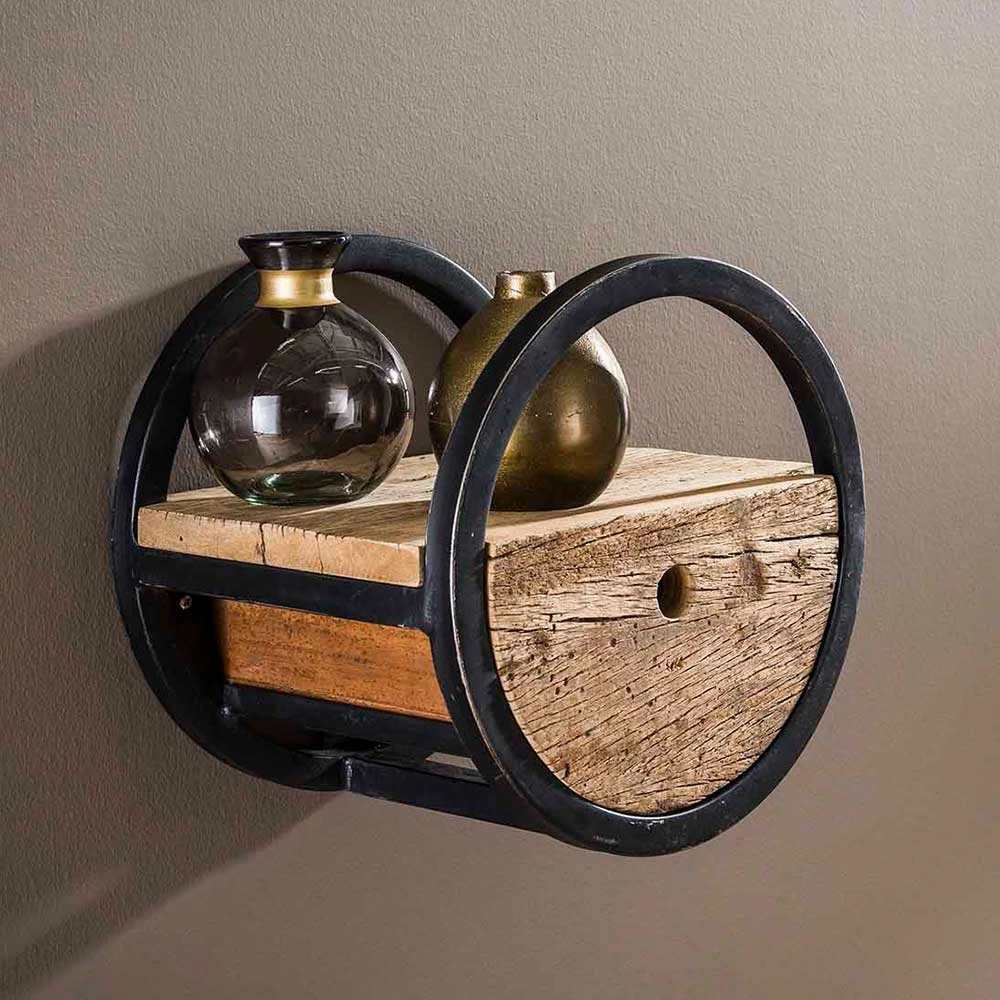 30cm Rundes Wandregal Mit Schublade - Ultina – Bild 2