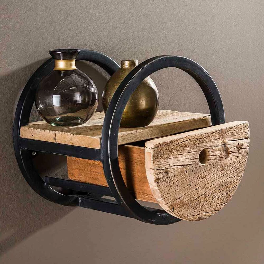 30cm Rundes Wandregal Mit Schublade - Ultina – Bild 3