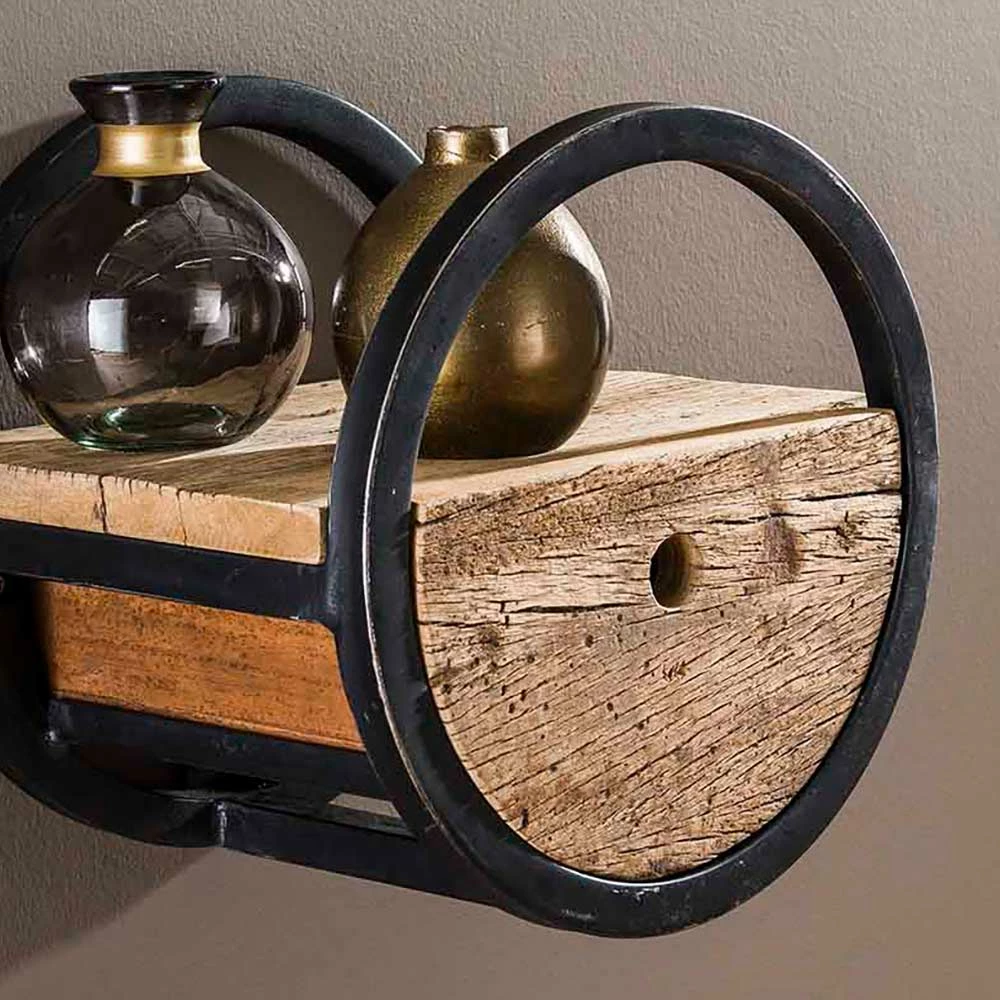 30cm Rundes Wandregal Mit Schublade - Ultina – Bild 4