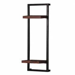 30x80x11 Cm Metall Wandregal Mit Zwei Ablagen - Solapura