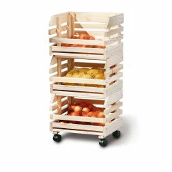 37x80x30 Obst & Gemüse Regal Aus Massivholz - Yutaha