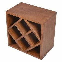 40x40x25 Holzregal Für Wein Aus Akazie Massivholz - Bernadi