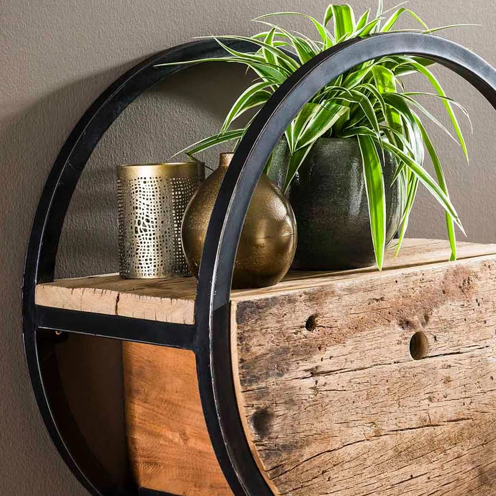 50 Cm Rundes Hängeregal Mit Einer Schublade - Malte – Bild 5