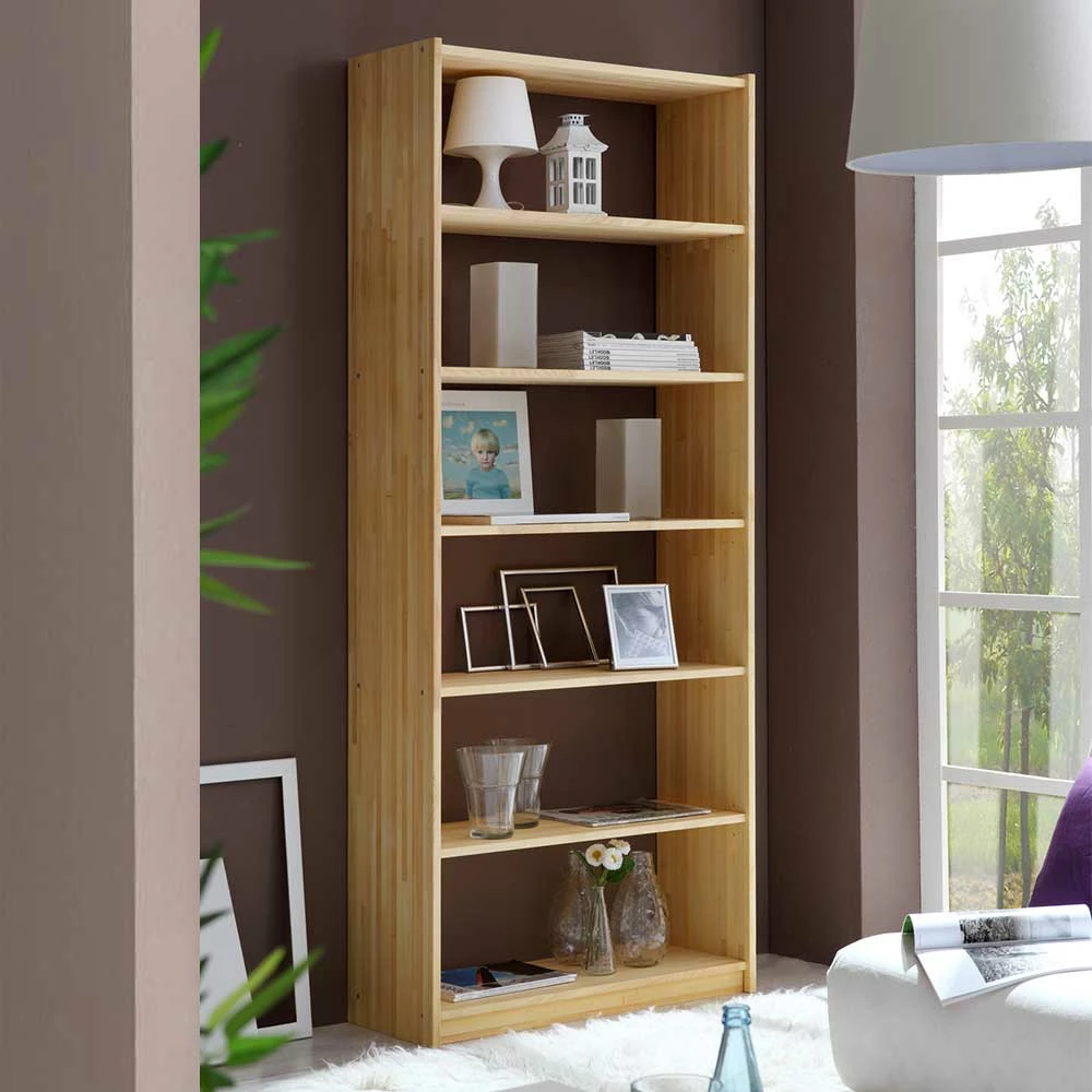 6 Fächer Holzregal Ohne Rückwand - Unkorian – Bild 2