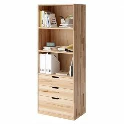 65x170x33 Kernbuche Regal Mit Drei Fächern - Tilla