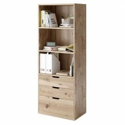 65x170x33 Massivholz Regal Mit Drei Schubladen - Citro