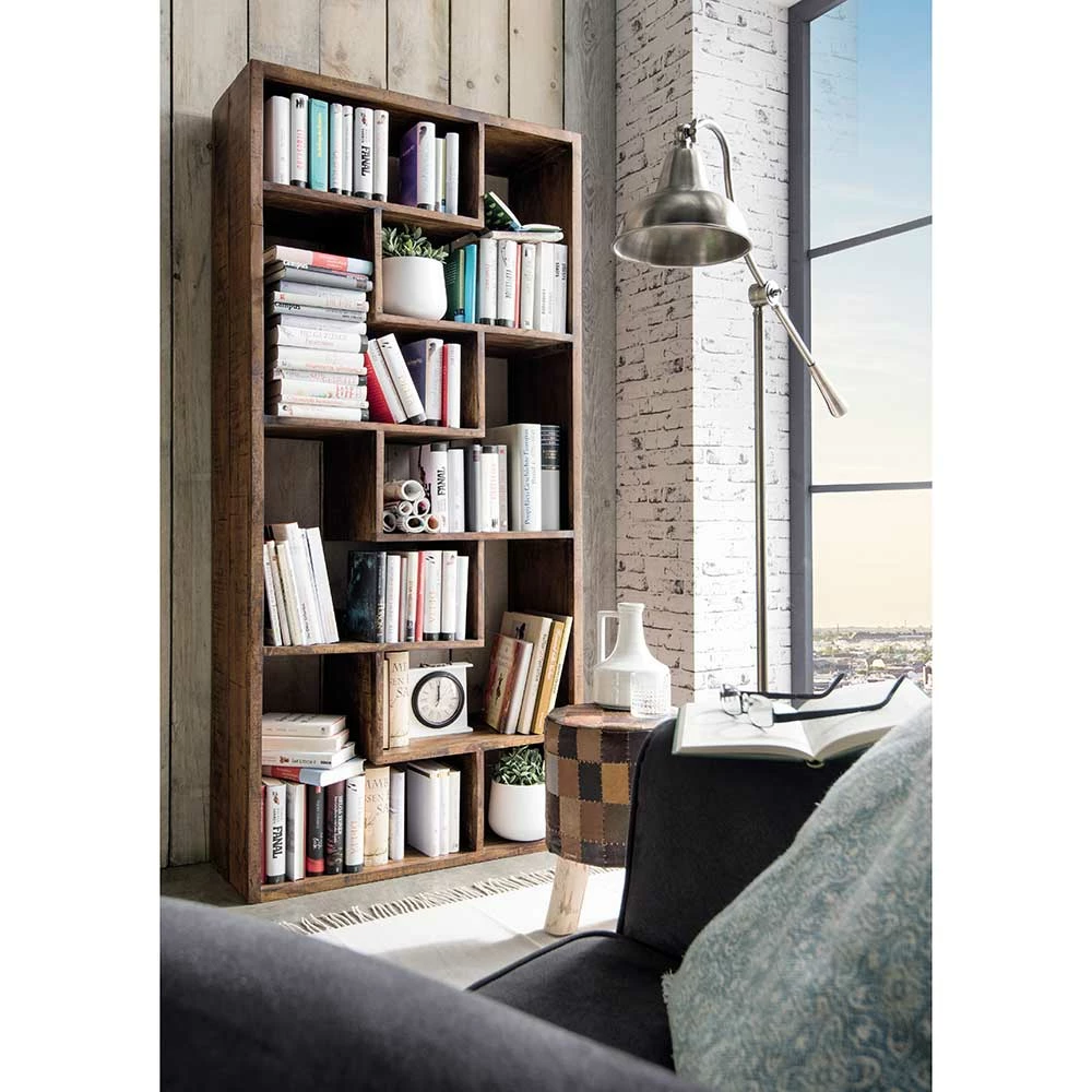 90x190x35 Altholz Regal Mit Acht Fächern - Bahiro – Bild 2