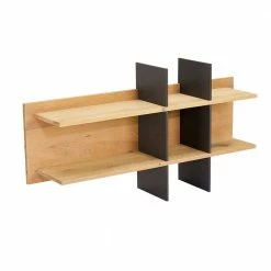 Design Wandregal In Eiche Bianco Mit Grau - Hopiz