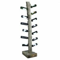 Design Weinregal Aus Holzstamm Teak Massiv - Teako