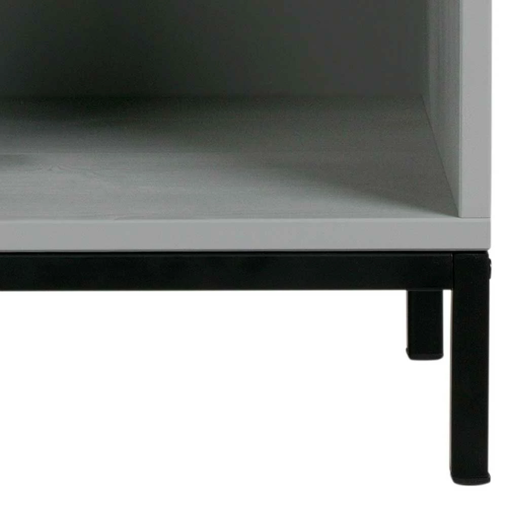 Graues Holzregal Mit Metallgestell Schwarz - Lanik – Bild 4