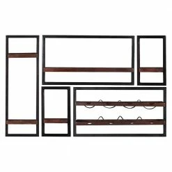 Hängeregale Set Mit Flaschenablage - Solapura (fünfteilig)