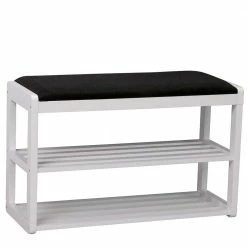Holz Polsterbank Für Schuhe In Weiß - Louice