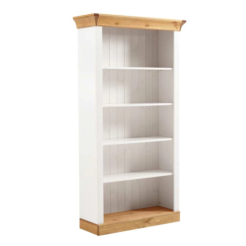 Landhaus Massivholzregal Sibiuta In Weiß Kiefer