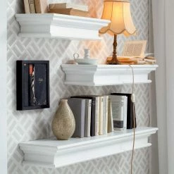 Landhaus Wandregal Aus Holz Venzeno In Weiß