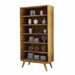 Midcentury Regal Mit Rückwand Aus Holz - Hardus