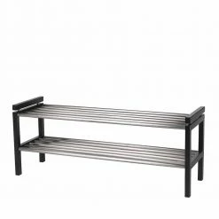 Modernes Schuhregal In Schwarz & Edelstahl - Geskan