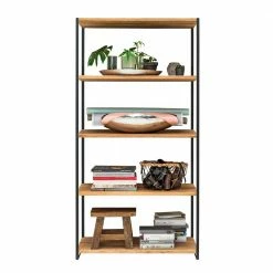 Modernes Wildeiche Regal Mit Stahlgerüst - Sluganov