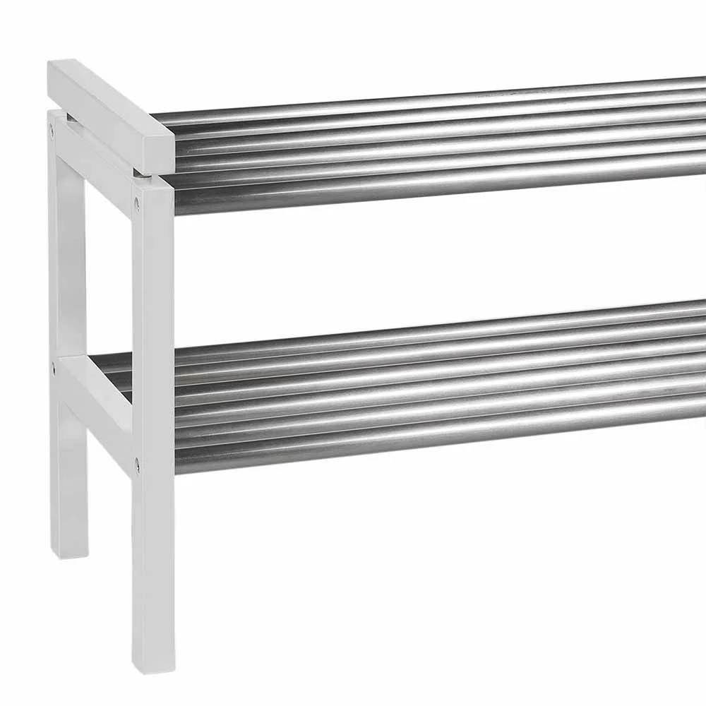 Regal Für Schuhe In Weiß & Edelstahl - Gorfu – Bild 3