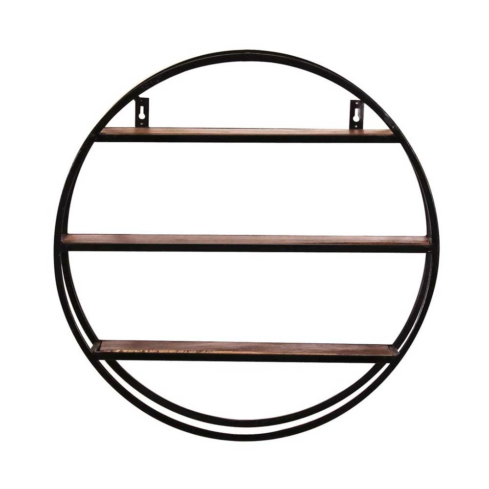 Rundes Hängeregal Aus Metall Mit Holzböden - Mendoza – Bild 2