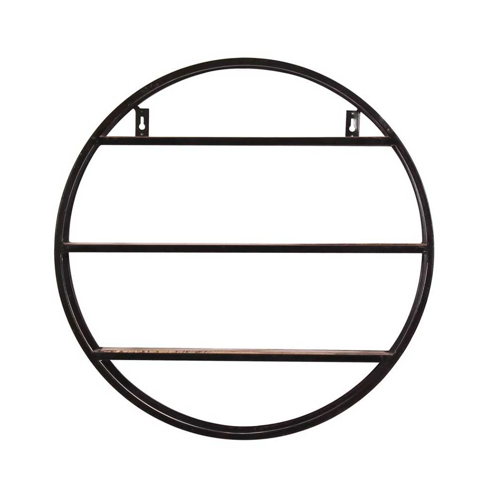 Rundes Hängeregal Aus Metall Mit Holzböden - Mendoza – Bild 4