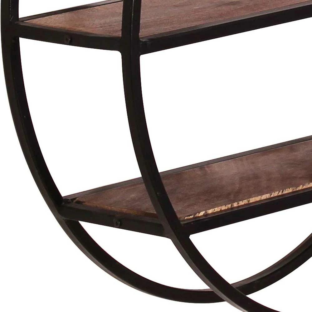 Rundes Hängeregal Aus Metall Mit Holzböden - Mendoza – Bild 5