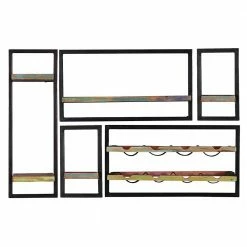 Shabby Hängeregale Inkl Flaschenregal - Jamaica (fünfteilig)