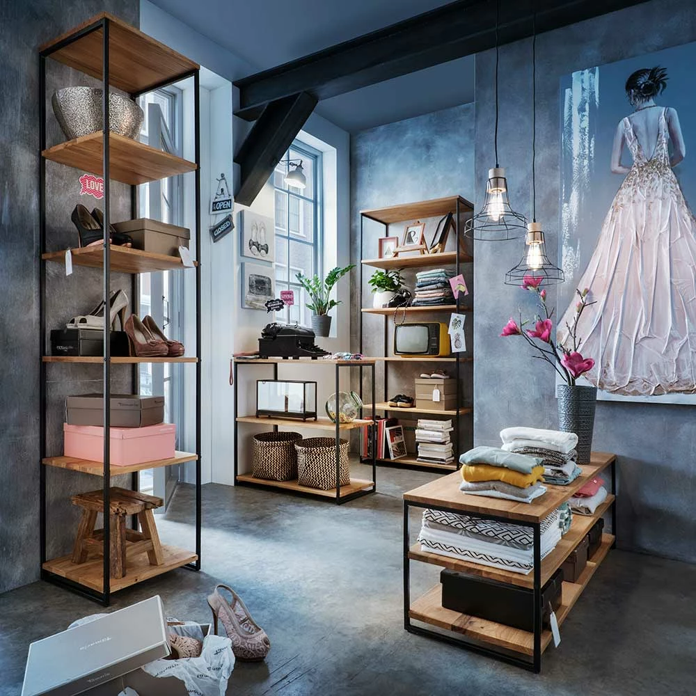 Stahl Regal Mit 6 Wildeiche Böden - Sluganov – Bild 4