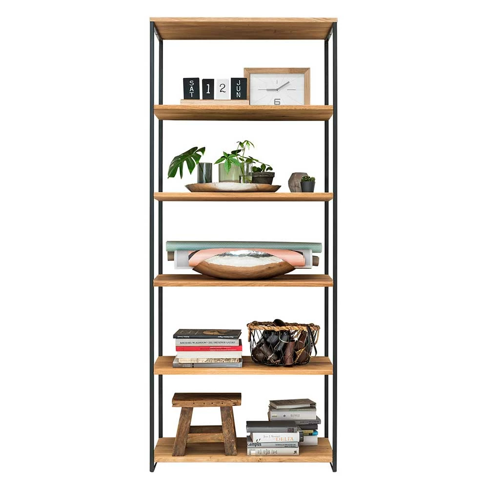 Stahl Regal Mit 6 Wildeiche Böden - Sluganov
